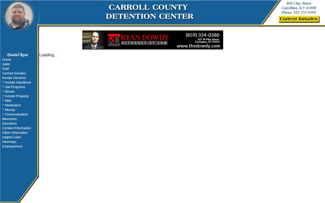 Carroll County current inmate roster used to verify recent release status